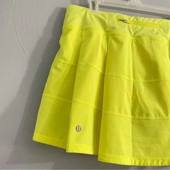 Lululemon Pace Rival skirt yellow Serpentine 10 tennis pickaball golf - Picture 12 of 15